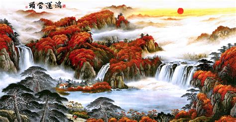 山水画 风水|鸿运当头/旭日东升/紫气东来：中国山水画暗藏的家居风水/人生运势